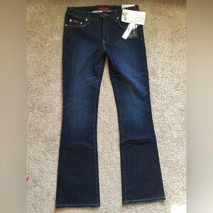 NWT BABY PHAT WOMENS JUNIORS JEANS SZ 7 EMBROIDERED CAT POCKET STRETCH BOOT BLUE